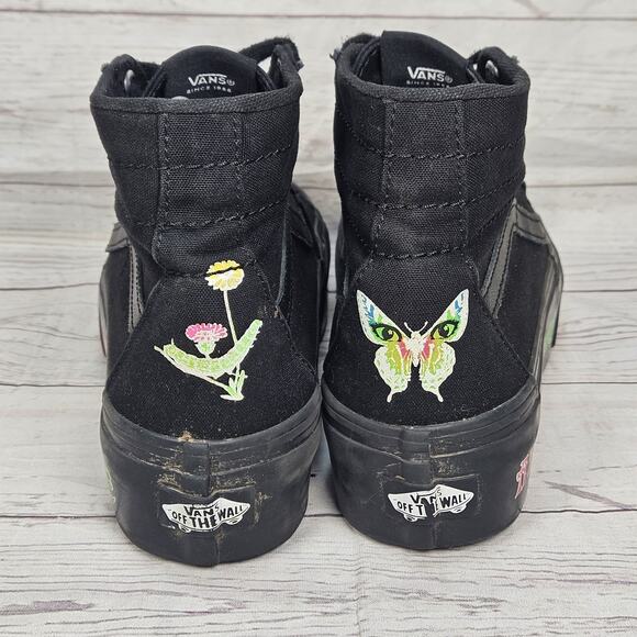 Vans Sk8-Hi Black Platform Size W-8 M-6.5 Awaken Desire Glow In The Dark - Picture 4 of 7